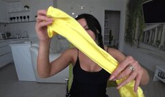 You can pour your warm cum all over my yellow gloves I