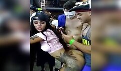 Fucking in front of all friends at Carnival Party