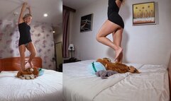 Buff Blondi Trample and Squish the Plushies - Side Views 4K