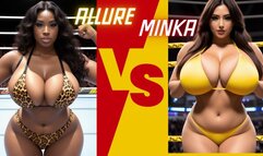 Topless big tit female pro wrestling: Minka Kim vs Allure HD