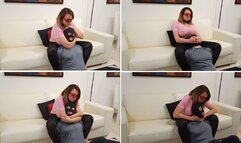 105 - Neck squeezing and handsmother in living room - part2