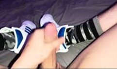 I masturbate on my new adidas sneakers and socks