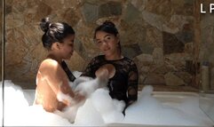 Ana Breastfeeding Jana In Jacuzzi With Foam