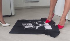 Wiping our Dirty shoes on your Black T Shirt T