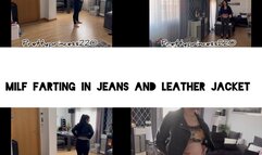 Farting and burping in jeans and leather jacket