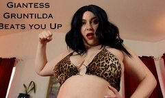 Giantess Gruntilda Beats you Up - featuring Jane Judge as Frost Giant Gruntilda, a POV mean giantess beatdown from BBW Femdom as the giant woman flexes, punches, kicks, lifts you one handed, and pummels you into submission in a one sided fight on Janes Du