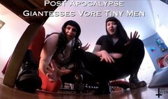 Post Apocalypse Giantesses Vore Tiny Men - VR 360 - featuring Lita Lecherous and Jane Judge, an unaware giantess clip with hungry giant women eating tinies like bugs, stomping, hunting, belly rubbing and digesting their food on Science Friction