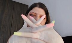 Fucking dildo with condom and latex gloves