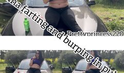 Public farting and public burping and play whit belly