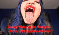 Long Wet Split Tongue Joi