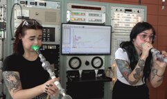 Mia and Rae Exercise Their Lungs With Some Airship Balloons (MP4 - 720p)