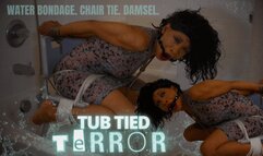 Tub Tied Terror: CHAIR TIED COLD WATER BONDAGE IN 4K