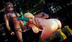Elven sex with a pussy eating in the forest thicket