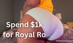 Spend $1k for Royal Ro HD MP4 1080p - ebony findom mind fuck ignore