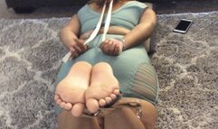 Mia Hogtied Gagged Bastinado On Floor For Showing Up In Sandals