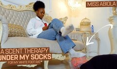 My special scent therapy under my socks for my white foot rat ( Sock Domination with Miss Abilola ) - FULL HD MP4