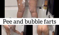 Pee and bubble farts in bathtub