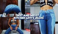 WET AND MESSY KITCHEN LEVI'S JEANS