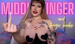 Middle finger and huge boobs 720p