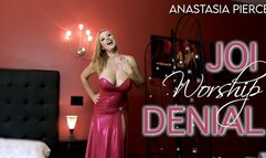 JOI Worship Cum Denial with Femdom Anastasia Pierce in Shiny Pink