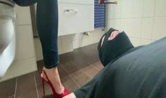 slaves eat under high heels