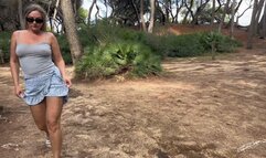 Flashing pussy public and then pee