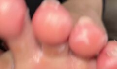 Squishy Lotion Rub on Feet Toes Sole POV