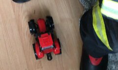 Firefighter stomping toy Tractor (Top View)