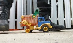 Security Guard crushing Toy Truck