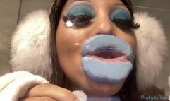 RubyDollLipz's XL Doll Lips Lt Blue Glass Kisses