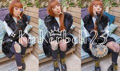 Chainsmoking and crushing outside wearing Leather gloves and boots - Kinkerbell23