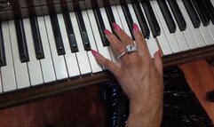 long pink fingernails playing piano - full clip - (1280x720*mp4)