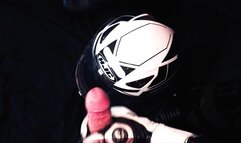 Biker masturbate and cum on his helmet