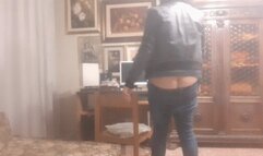 LEATHER JACKET AND BUTTCRACK