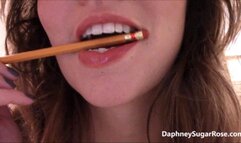 * 854x480p * A Pencil Biting Mouth Tease - Mp4