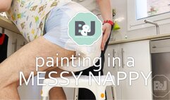 Painting in a messy nappy
