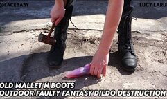 Old Mallet n Boots Outdoor Faulty Fantasy Dildo Destruction