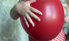 fucking pussy with dildo sittopop on big red balloon