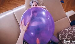 Q952 Stashia seductively BTP's big purple balloon on your wood - 1080p