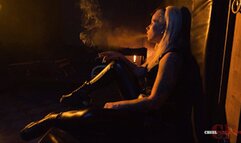 Boots, leather pants and cigarette 4K MP4