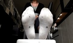 Italian girlfriend - Socks and soles of size 11 girl feet