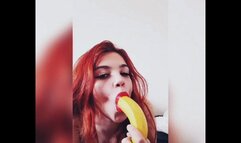 Banana sloppy blowjob deepthroat