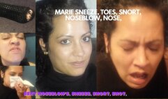 GORGEOUS LADIES OF SNEEZE PRESENT MARIE NOSE , SNORT, SNEEZE, NOSEBLOWS, SPIT AND TOES mp4 version