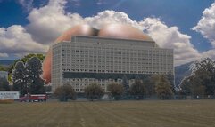 Giantess uses Big Ass to Destroy Building 1080