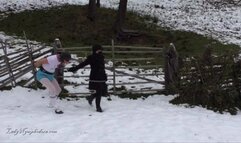 Lady Nymphodora - Humiliated Adult Baby in the snow HD