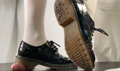 A Shoejob Date with a Schoolgirl - Footjob, CBT and severe Shoejob in white Nylons and Doc Martens - multi - HD