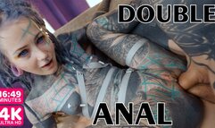 4K - DOUBLE ANAL Hardcore Tattooed Fuck