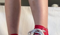 A crushing dream comes true - Foodcrush, Upskirt POV and underglass views on red Converse Chucks Sneakers - sneakerfetish
