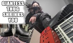 Asian Giantess in Cargo and Boots Shrinks you Down