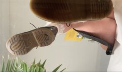 A Shoe fetish Dream - Upskirt Views and Closeups on frilly socks and Doc Marten Flats - 4k